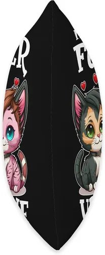 Vista 2 de My Fur-Ever Valentine Anime Valentine's Day Girls Cute Cat Throw Pillow