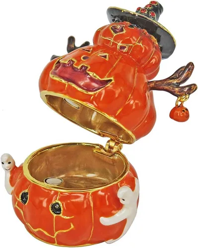 Vista 5 de Caja de baratijas con joyas de calabaza de Halloween