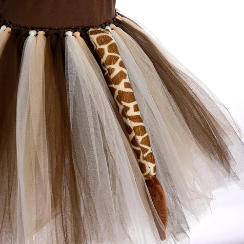 Vista 5 de FYMNSI Disfraz de animales de safari en la selva para niños y niñas, disfraz de fiesta de disfraces, diadema y cola para Halloween, cosplay, sesión