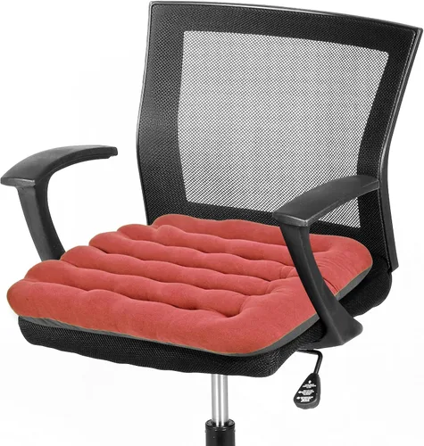 Vista 12 de BUYUE Good Support - Cojín acolchado para silla de oficina, terciopelo suave, cómodo, antideslizante, para escritorio de computadora, silla
