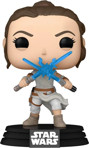 Vista 2 de Funko POP Star Wars: The Rise of Skywalker Ep. 9 - Rey con 2 sables de luz coleccionable Bobblehead de vinilo