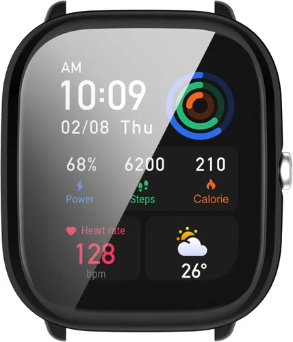 Vista 4 de Fundas protectoras de pantalla compatibles con Amazfit GTS 4 Mini, cubierta protectora duradera de TPU de cobertura completa, accesorios para Negro