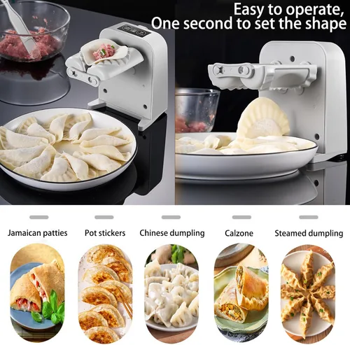 Vista 6 de Máquina Automática de Hacer Dumplings Sameme, Fabricante de Dumplings Eléctrico, Prensa de Empanada Removible con 2 Herramientas de Prensado