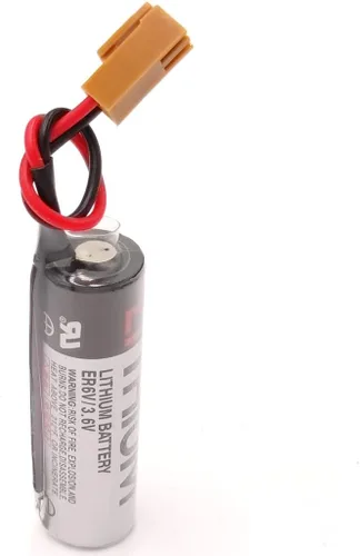 Vista 5 de (4 piezas) ER6V/3.6V 2400mAh batería de litio de repuesto con enchufe marrón para batería PLC y sistema M64