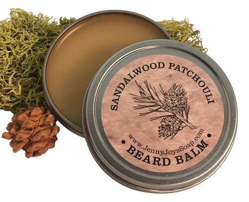 Vista 5 de Bálsamo para barba hecho en Estados Unidos para hombre, aroma de sándalo y pachulí, acondicionador de cera de bigote e hidratante, rica