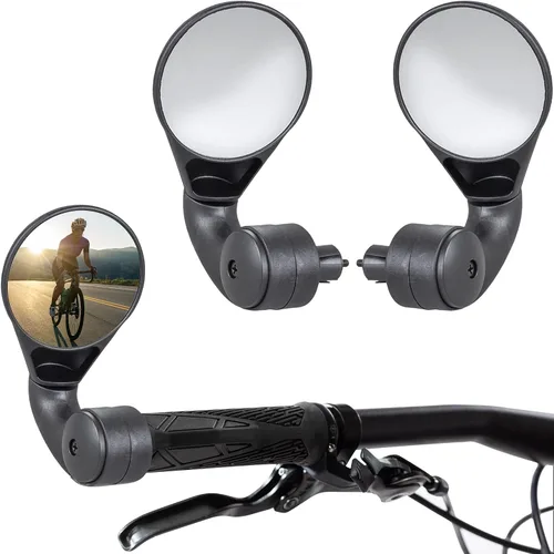 Vista 13 de Sprintech Espejo de Bicicleta Cóncavo Chapado en Cromo Fabricado en Suiza para Manillar – Terminado a Mano, Ajustable, Superficie Reflectante Negro