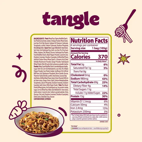 Vista 2 de Tangle Bulgogi Alfredo - Pasta instantánea, 0.53 oz de proteína
