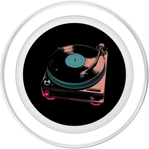 Vista 2 de Retro Turntable PopSockets MagSafe PopGrip for iPhone