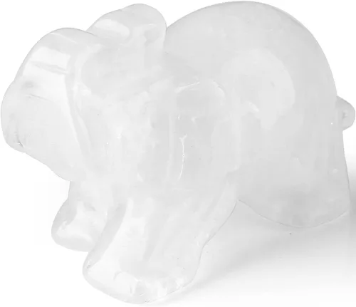 Vista 25 de Decoración de elefante de cuarzo rosa, cristales rosados, piedras curativas, figura de bolsillo, estatua de cristal natural, escultura tallada a