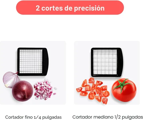 Vista 4 de Fullstar The Original Pro Chopper - Picador de verduras y espiralizador, picador de alimentos con recipiente, rebanador de frutas, accesorios
