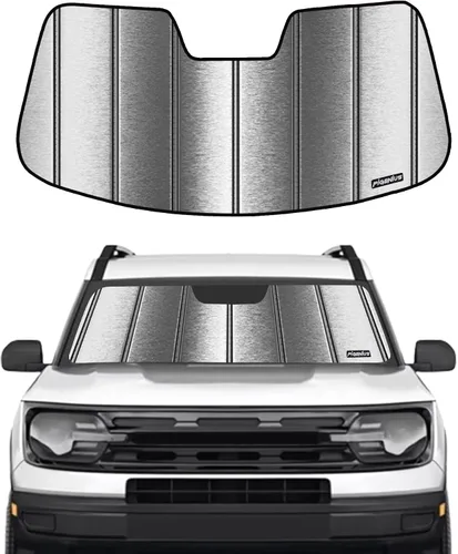 Vista 9 de Pigenius Parasol para parabrisas para Ford Bronco 2021-2025, parasol de ventana frontal de ajuste personalizado, cuero