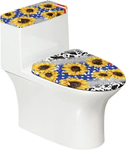 Vista 16 de Juego de decoración de baño de 2 piezas con diseño de muñeco de nieve de Navidad, cubierta de tanque para asiento de inodoro