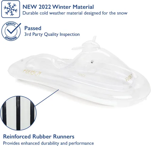 Vista 3 de FUNBOY Moto de nieve inflable Winter Fun individual, transparente