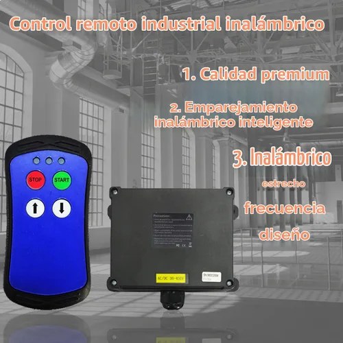 Vista 2 de A200 Industrial Control remoto inalámbrico grúa alzamiento 2 botón camión puerta trasera interruptor 12v transmisor y receptor Azul
