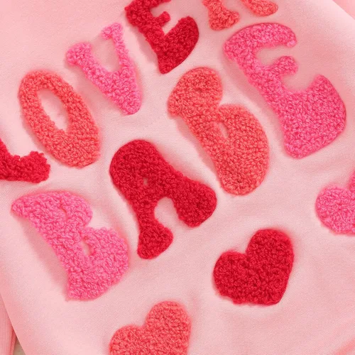 Vista 56 de SOLILOQUY Traje de manga larga con cuello redondo para el primer día de San Valentín para bebé niño y niña, mameluco de corazón de amor