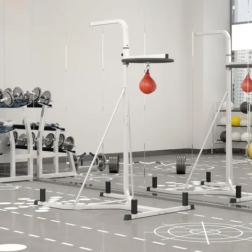 Vista 2 de Soozier Soporte de Bolsa de Boxeo 2 en 1, Soporte de Bolsa de Boxeo de Altura Ajustable con Base Ponderada y Bolsa de Velocidad, Independiente
