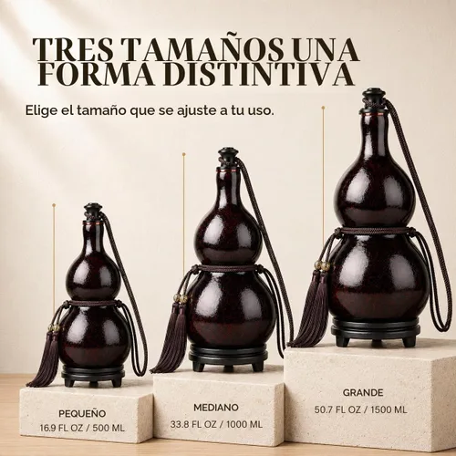 Vista 7 de Botella de calabaza natural, botella de agua al aire libre, botella de vino, se puede utilizar para decoración de interiores, 16.9 fl oz-50.7 fl oz