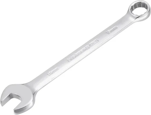 Vista 6 de uxcell Llave combinada métrica de extremo abierto, caja de 12 puntos, 0.315 in, acabado cromado, Cr-V