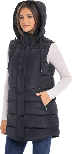Vista 7 de S.E.B. por Sebby - Chaqueta acolchada larga con capucha para mujer, relleno de plumón sintético con capucha para otoño e invierno