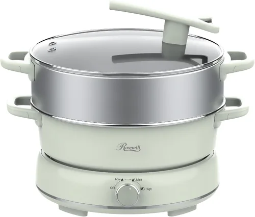 Vista 10 de Rosewill Olla Eléctrica Caliente de 12.7 QT Cocción Lenta con Múltiples Funciones, Diseño Dividido con Olla de Cocción más Ancha de 11.8 pulgadas