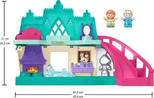 Vista 6 de Fisher-Price Little People Disney Frozen Castillo de Arendelle con luces y sonidos con figuras Anna & Elsa. Juegetes para mayores de 18 meses