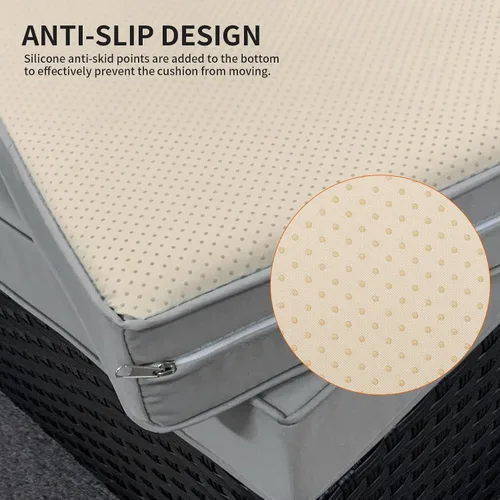 Vista 6 de WAROOM Juego de 7 fundas de cojín para exteriores para muebles de patio, fundas de cojín de repuesto para sofá de 6 plazas, sofá modular de ratán