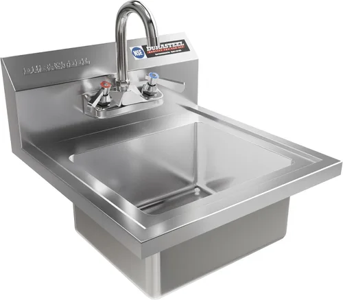 Vista 8 de DuraSteel Fregadero de acero inoxidable - Fregadero de cocina comercial de montaje en pared NSF - Fregadero de mano pequeño con lavabo de 12 x 10 x
