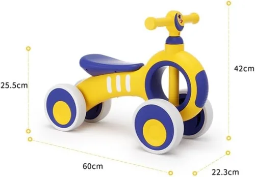 Vista 2 de Bicicleta de equilibrio para bebés sin pedal 4 ruedas de silencio Primero Rojo