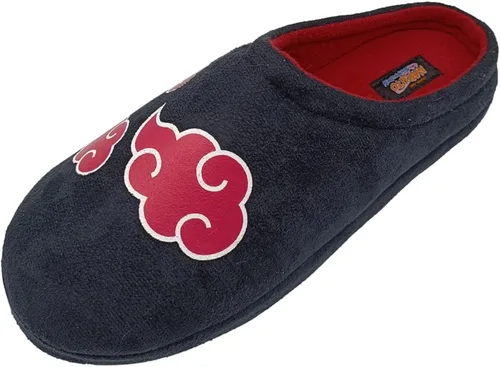 Vista 3 de Ground Up International Pantuflas con licencia oficial de Naruto Shippuden con diseño de anime para adultos, color rojo, 11-12, Rojo