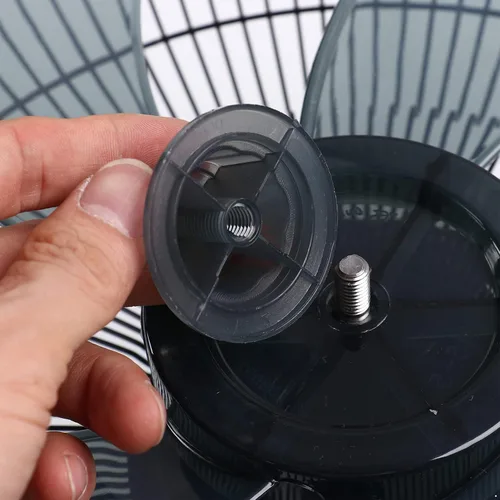 Vista 6 de Aislor Cuchilla de ventilador universal, 12/14 pulgadas con cubierta de tuerca, pieza de repuesto para ventilador de pie para el hogar, color gris