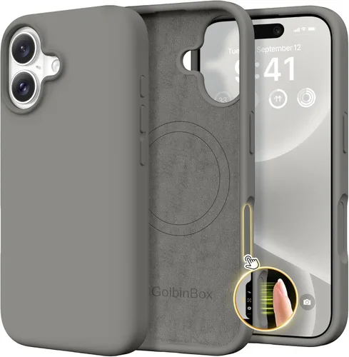 Vista 172 de GolbinBox Funda magnética para iPhone 17, compatible con MagSafe, cubierta de silicona integrada para control de cámara, funda de silicona líquida a