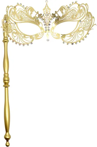 Vista 18 de Thmyo Máscara veneciana de fiesta de Mardi Gras de Halloween con palo de sujeción, máscara de mano con plumas de metal y diamantes de imitación