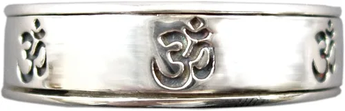 Vista 4 de ENERGY STONE SEVEN OM Banda Estrecha Plata de Ley Spinning (Estilo US39)