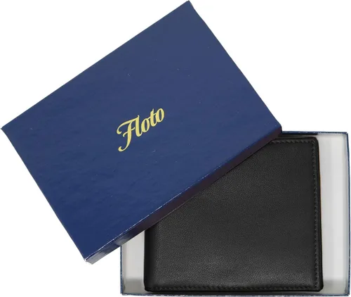 Vista 7 de Floto Firenze - Cartera de piel de cordero italiana para hombre, Negro -, Classic