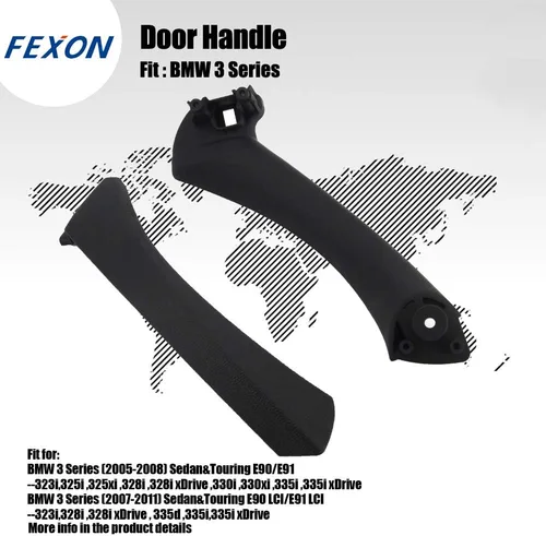 Vista 3 de Manija de panel interior y cubierta exterior para tirador de puerta Compatible with BMW E90 E91 E92 E93 3 Series Fits BMW 323 325 328 330 335