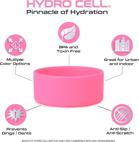 Vista 3 de HYDRO CELL Funda Protectora de Silicona para la Base - Cubierta Protectora para Botellas de Agua de Acero Inoxidable de 64oz, 40oz, 32oz, 24oz