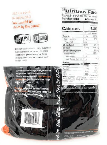 Vista 2 de Wild Dutchman Semillas de girasol, sin OMG, bajas en sal, aptas para dieta cetogénica, sabor original, bolsa resellable de 3 libras
