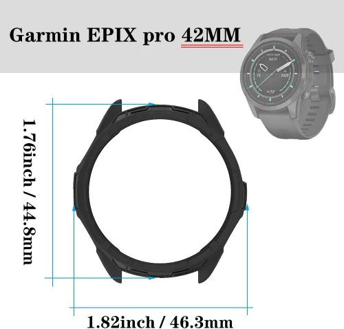 Vista 5 de Protector de pantalla de reloj compatible con Garmin Epix Pro de 1.654 pulgadas/Fenix 7S, película de vidrio templado antiarañazos de alta