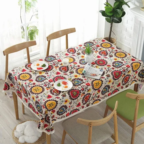 Vista 3 de Bringsine - Mantel de lino lavable, diseño vintage, varios tamaños