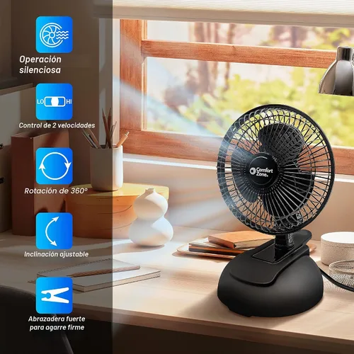 Vista 3 de Comfort Zone ventilador con sujetador de 6 pulgadas