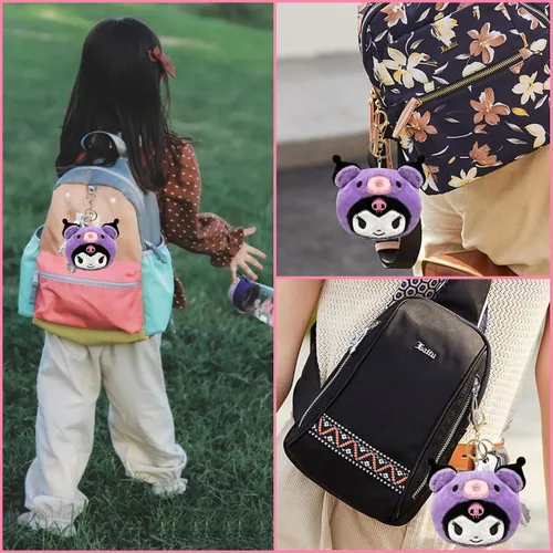 Vista 4 de monedero kawaii, Púrpura, dibujos animados