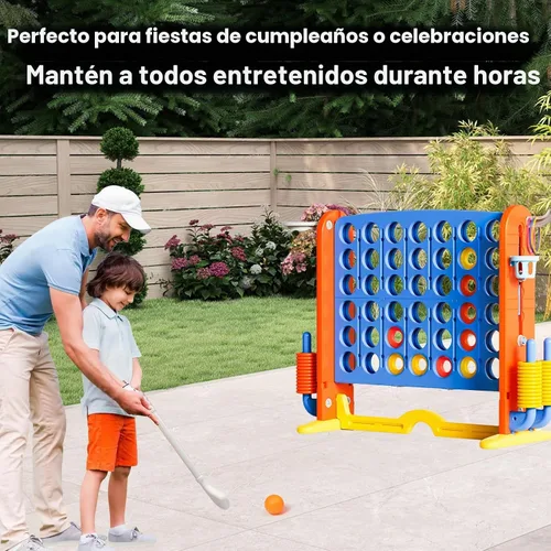 Vista 3 de Juego Gigante de Conectar 4 en Fila con Tela de Malla Altura Ajustable Set de Juego de Patio Jumbo 4-en-1 de 4-para-Anotar con Baloncesto, Golf