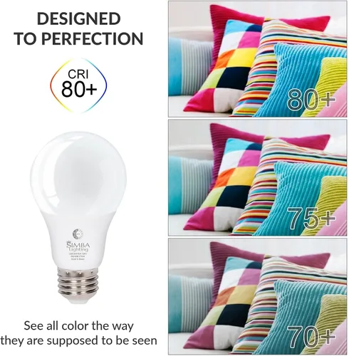 Vista 7 de Simba Lighting LED A19 Dusk to Dawn 6W 120V Outdoor Bulbs E26 2700K, 2 Pack With Photocell Sensor Smart Auto On and Off, 40W Replacement for