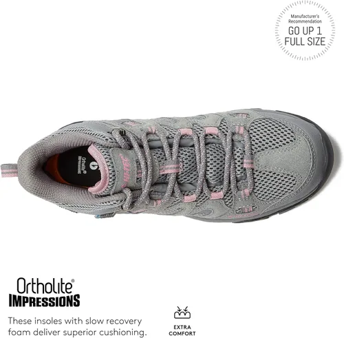 Vista 4 de HI-TEC Apex Lite Mid WP - Botas de senderismo impermeables para mujer ligeras para exteriores y senderos