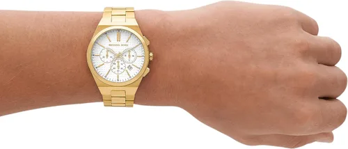 Vista 5 de Michael Kors Lennox - Reloj cronógrafo de acero inoxidable para hombre con correa de acero o silicona