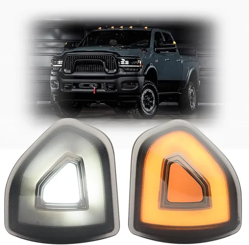 Vista 11 de 2 piezas de luz LED anaranjada para espejo y señal de giro para Dodge Ram 1500 2500 3500 4500 5500 2010-2018 Luz de señal de giro para espejo Lente