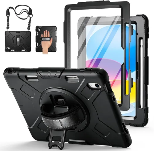 Vista 20 de Funda para iPad Pro de 12.9 2022/2021/2020/2018: Funda para iPad Pro 12.9 6ª/5ª/4ª/3ª generación con protector de pantalla, soporte para lápices