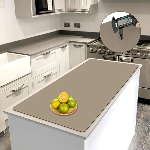 Vista 18 de Tapete de silicona súper grande, 120 x 24 pulgadas, tapete de silicona para encimera de cocina, tapete antideslizante resistente al calor, tapete