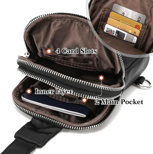 Vista 6 de INICAT Bolsos cruzados pequeños de nailon para mujer, bolsa de 1 litro para hombre, bolsa de hombro, riñonera, artículos esenciales de viaje