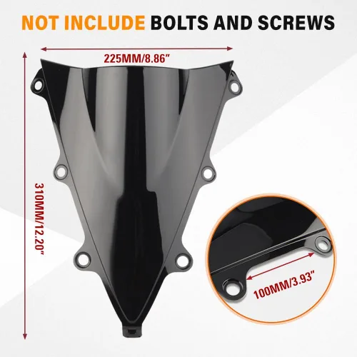 Vista 2 de Parabrisas doble burbuja para Honda CBR300R 2014-2020, color negro